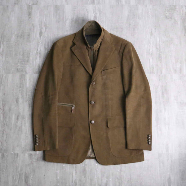 brown color fake layered jacket