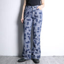 “DRYKORN”patch work flare denim  pants