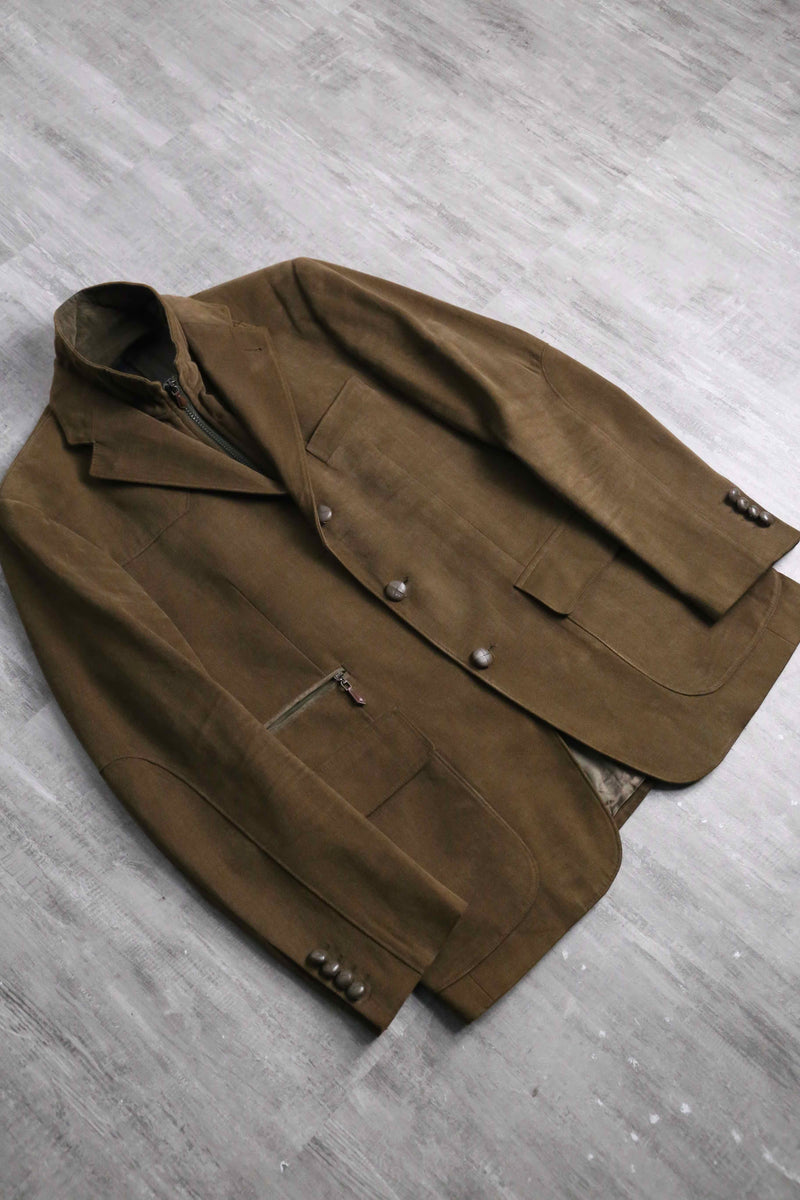 brown color fake layered jacket