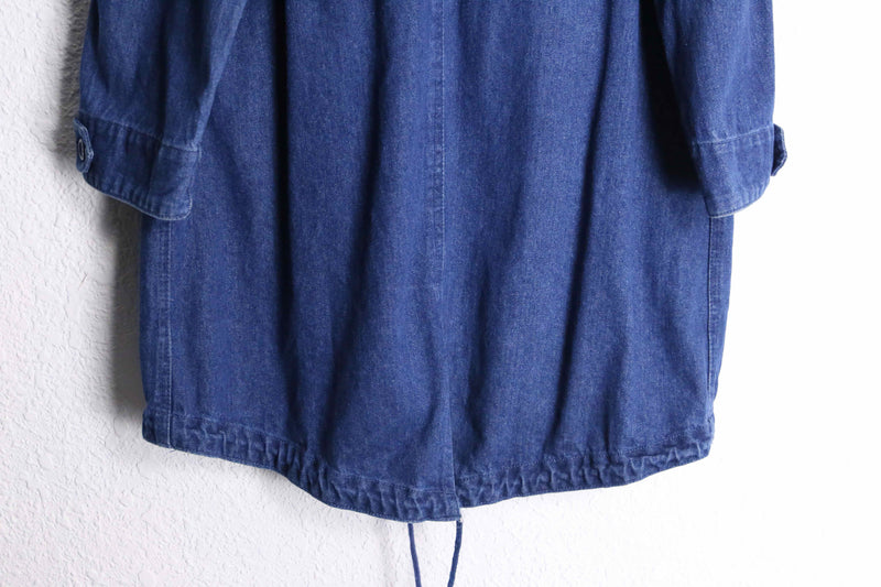 indigo blue denim mods coat