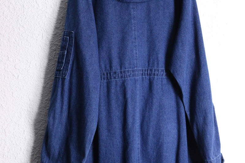 indigo blue denim mods coat
