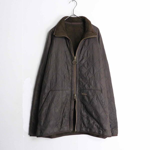 "BARBOUR" brown quilting zip jacket