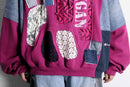 "Re:make" lace×denim docking hoodie