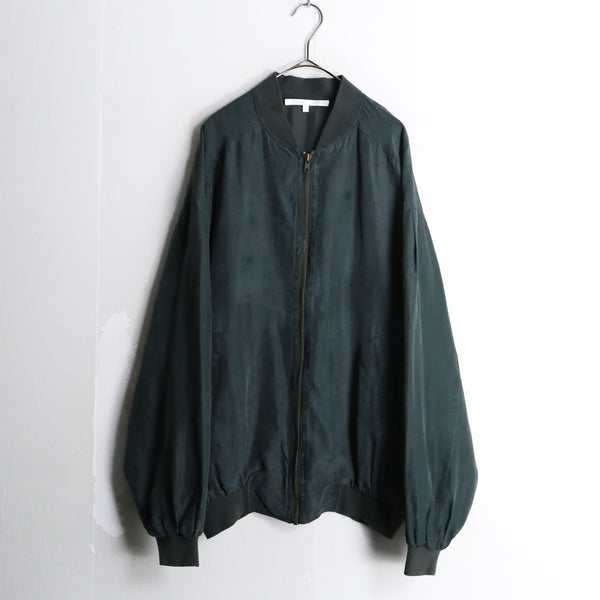 "PERRY ELLIS" green silk blouson