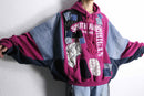 "Re:make" lace×denim docking hoodie