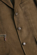 brown color fake layered jacket