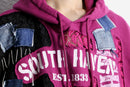 "Re:make" lace×denim docking hoodie