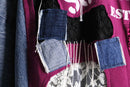 "Re:make" lace×denim docking hoodie