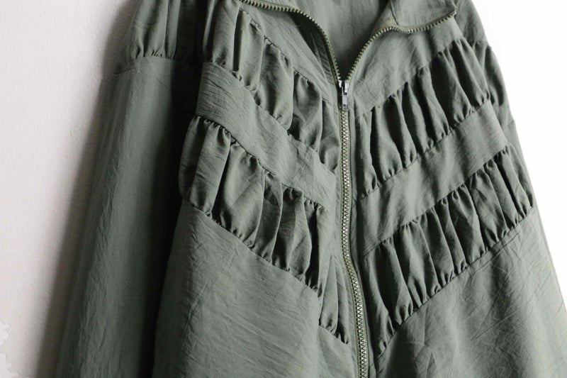 Olive color wave design light ounce jacket