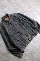 “LEVI’S” fade black denim tracker jacket