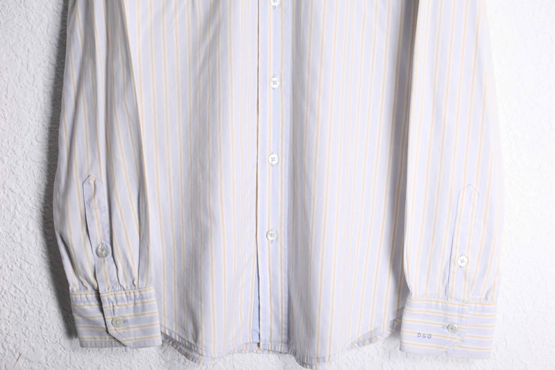 "DOLCE & GABBANA" stripe pattern button down L/S shirt