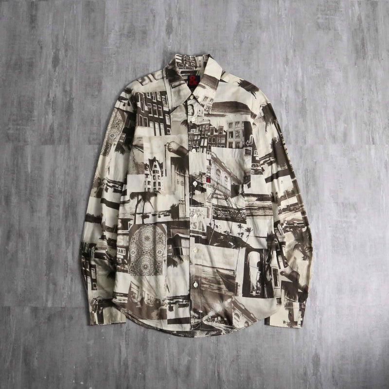 1990-00s D&G cityscape design shirt 