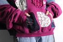 "Re:make" lace×denim docking hoodie