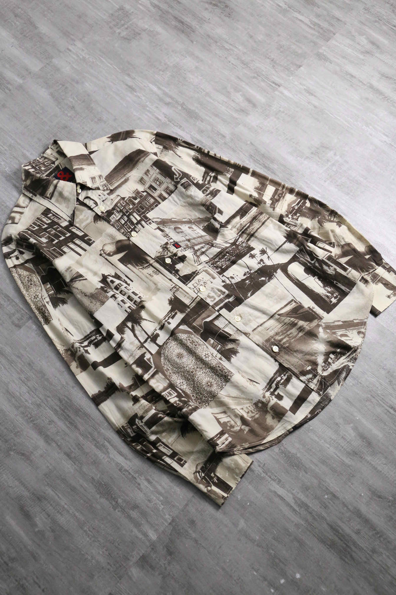 1990-00s D&G cityscape design shirt "& label"