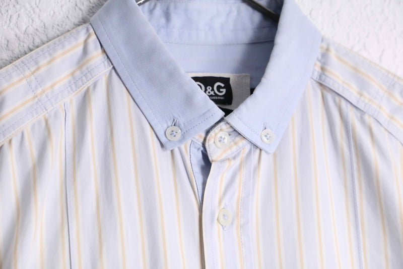 "DOLCE & GABBANA" stripe pattern button down L/S shirt