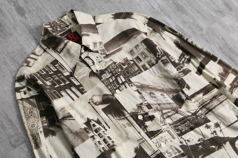 1990-00s D&G cityscape design shirt "& label"