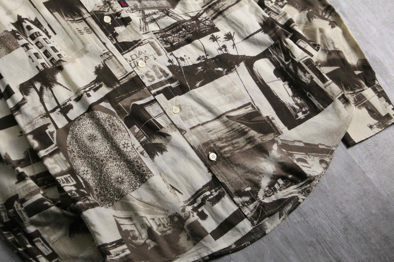 1990-00s D&G cityscape design shirt "& label"