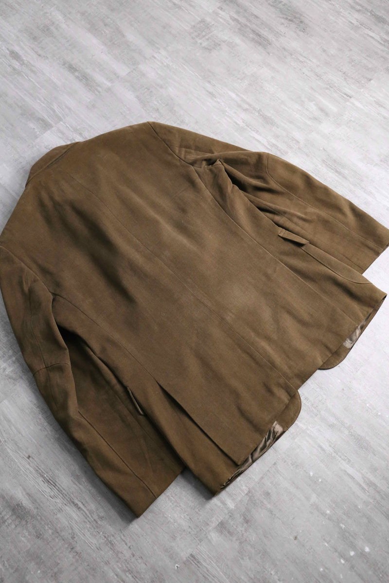 brown color fake layered jacket