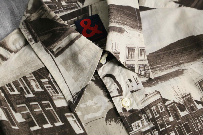 1990-00s D&G cityscape design shirt "& label"