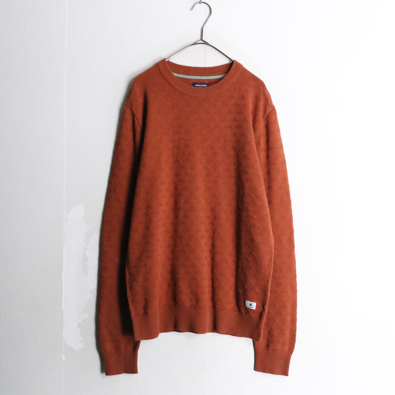 orange color design cotton knit