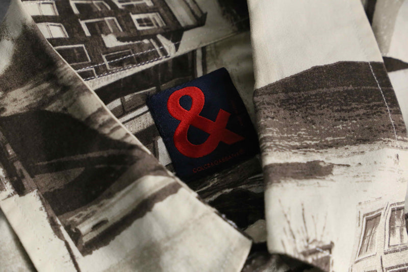 1990-00s D&G cityscape design shirt "& label"