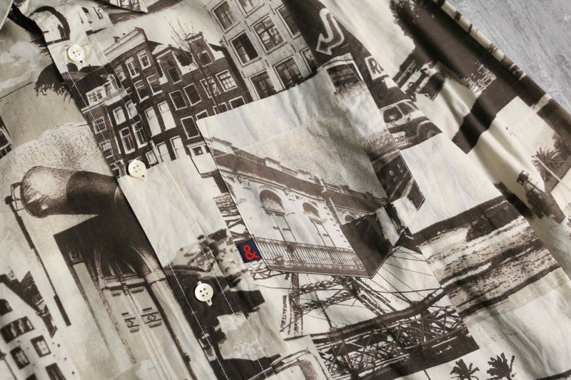 1990-00s D&G cityscape design shirt "& label"