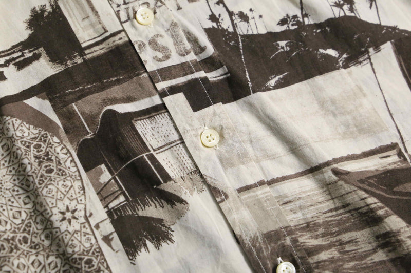 1990-00s D&G cityscape design shirt "& label"