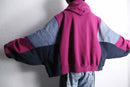 "Re:make" lace×denim docking hoodie