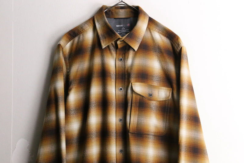 light brown ombre check shirt