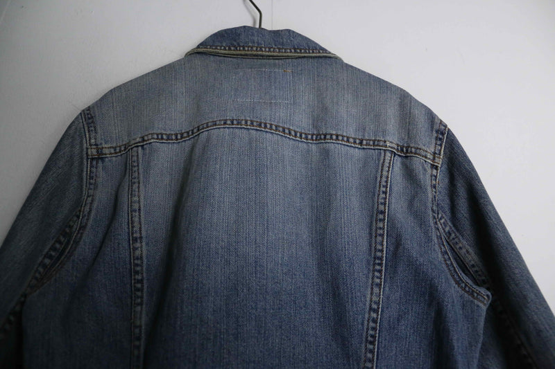 elegant bird design denim jacket