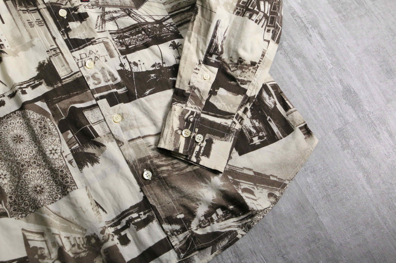 1990-00s D&G cityscape design shirt "& label"