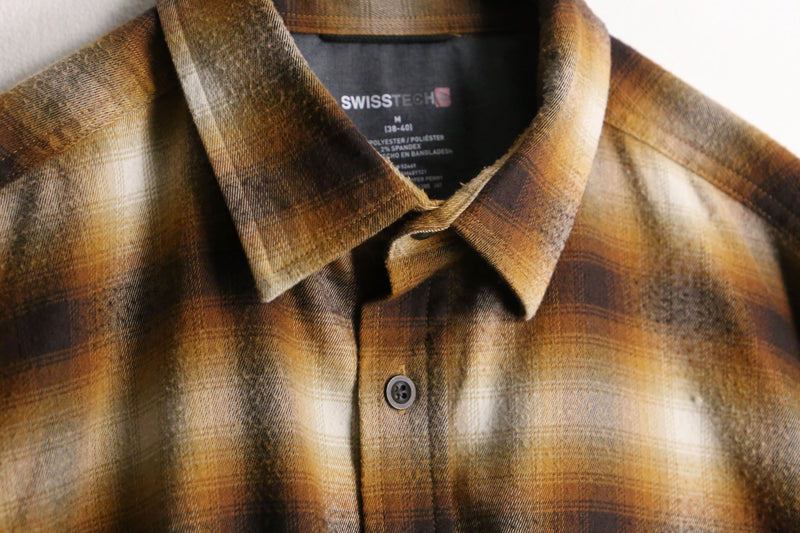 light brown ombre check shirt