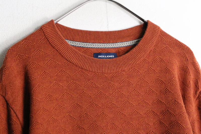 orange color design cotton knit