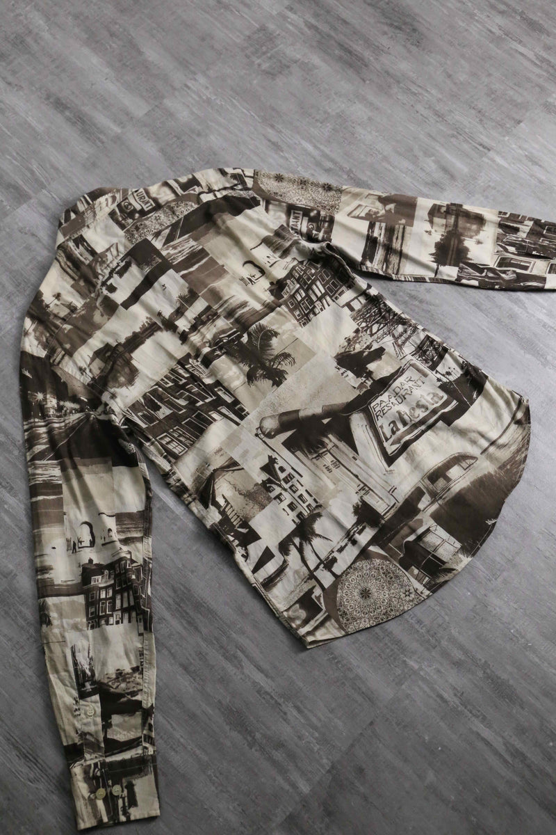 1990-00s D&G cityscape design shirt "& label"