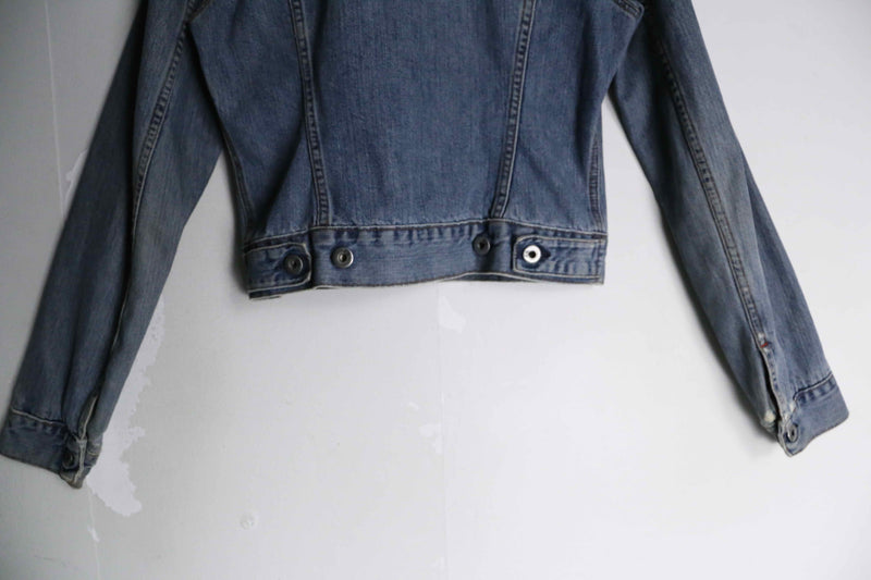 elegant bird design denim jacket