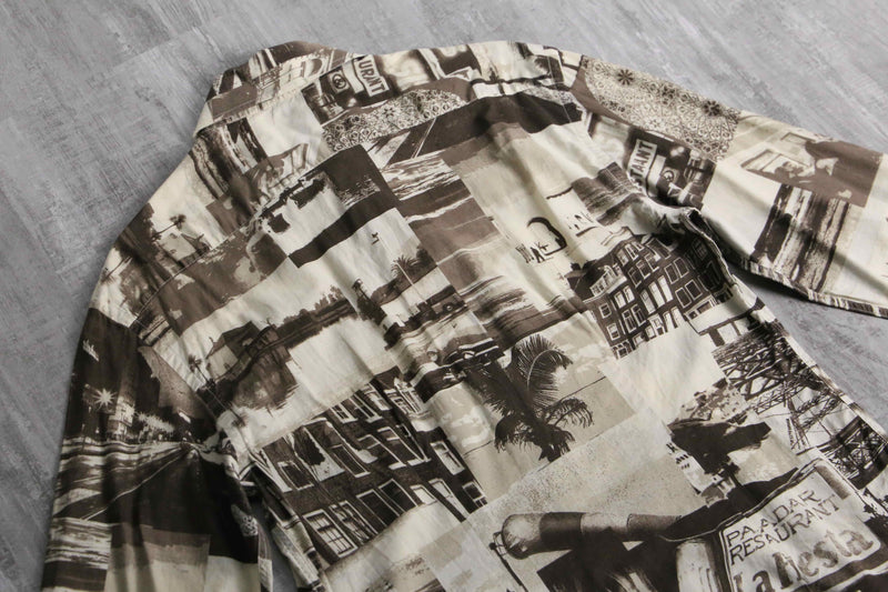 1990-00s D&G cityscape design shirt "& label"