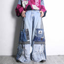 "Re:make" track baggy denim pants