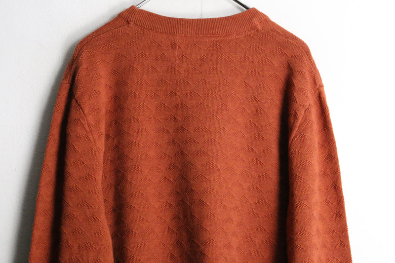 orange color design cotton knit