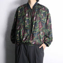 deep green abstract silk blouson