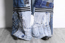 "Re:make" track baggy denim pants
