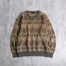 brown base geometry design knit