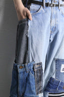 "Re:make" track baggy denim pants
