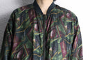 deep green abstract silk blouson