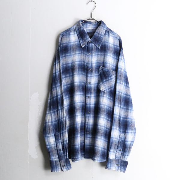 winter color ombre check shirt