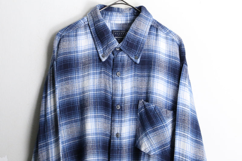 winter color ombre check shirt