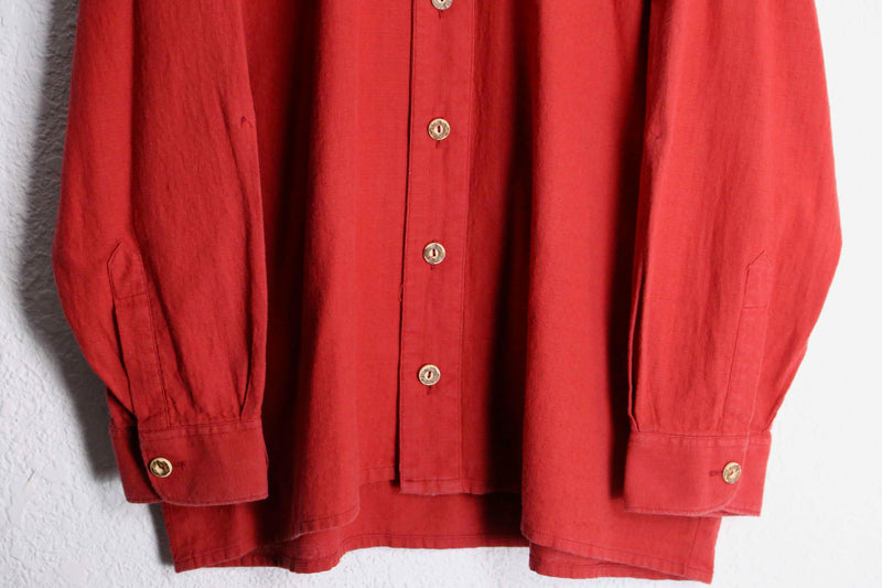 red naturally derived tyrolean shirt
