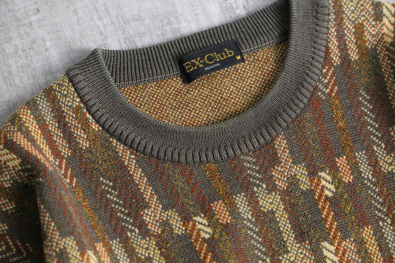 brown base geometry design knit