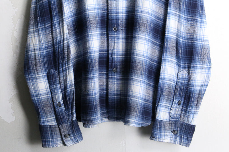 winter color ombre check shirt