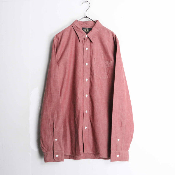 "RRL" pink cotton chambray shirt