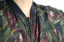 deep green abstract silk blouson